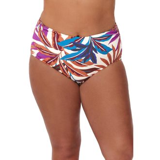 Gottex Plantopia Plus Size Shirred High Waist Swim Bottom