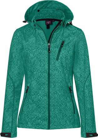 Deproc Softshelljacke DEPROC ACTIVE ALBERTA PEAK, Damen, Gr. 56 (XXXL), blau (t&uuml;rkis), 96% Polyester; 4% Elasthan, tailliert, gerader Abschluss mit Klettvers