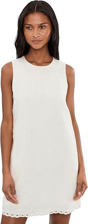 Madewell Embroidered Mini Shift Dress in 100% Linen Womens Dress Ivory Linen : LG (Womens 10-12)
