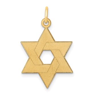 Diamond2Deal 14k Yellow Gold Laser Designed Star of David Pendant