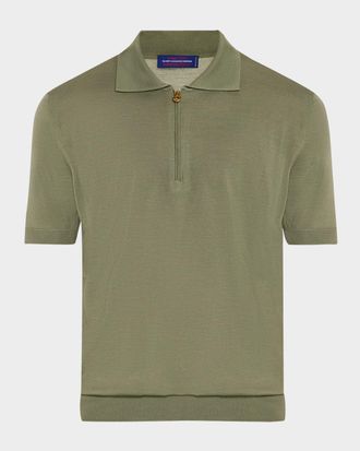 Stefano Ricci Men & apos;s Quarter-Zip Short-Sleeve Polo Sweater