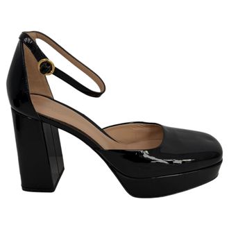 Gianvito Rossi Gianvito Rossi Enkelsluiting Plateauhakschoenen in Zwart Laktleer