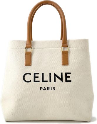 Celine Brown Canvas Leather Tote Bag (Pre-Owned)