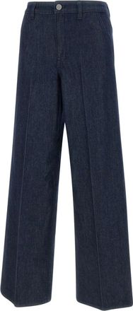 Theory Wide St Trsr Midnight Blue Jeans - Dames - Wijde Broeken - Blauw - W25 - Katoen - Broeken