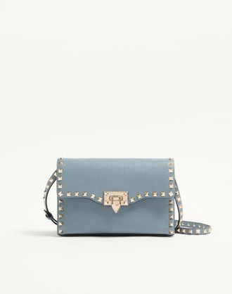 Valentino Garavani Small Rockstud Grainy Calfskin Crossbody Bag Wo