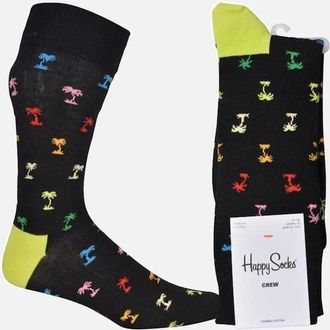 Happy Socks Mens Palm Tree Socks, Black/multi - Black/Black - Size: 7/7.5/8/8.5/5/5.5/6.5/6