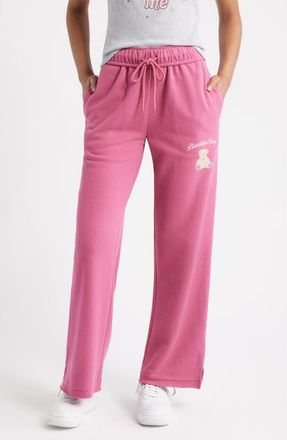 Vinyl Icons Teddy Cotton Blend Fleece Sweatpants in Red at Nordstrom, Size X-Small