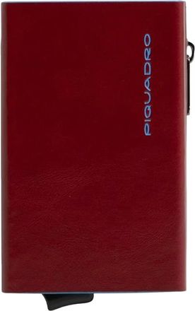 Piquadro Compacte Portemonnee met Pop-up Kaarthouder - Heren - Portefeuilles - Rood - ONE Size - Leer - Accessoires