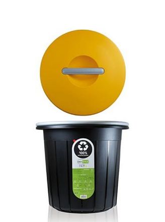 Gi&ograve;Style Eco Solution - Papelera Con Tapa 16l - Amarillo