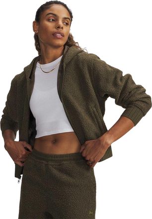 Under Armour Dames Hoge Stapel Cropped Fleece Jas (Groen)