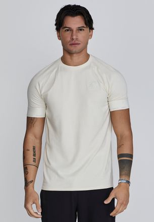 Siksilk Mens Ecru Tech T-Shirt S