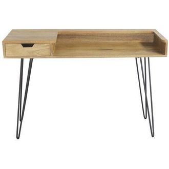 Miliboo Escritorio En Mango Con Patas Horquilla Metal En Negro Vibes
