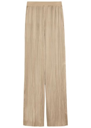 Joseph Amber Pleated Wide-leg Satin Trousers - Beige - 38 (UK10 / S)