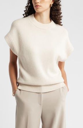 Nordstrom Cap Sleeve Wool & Cashmere Sweater in Beige Beach at Nordstrom Rack, Size X-Large