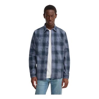 Timberland Overhemden, Heren, Blauw, S, Katoen, Ruitjes Flanellen Overhemd