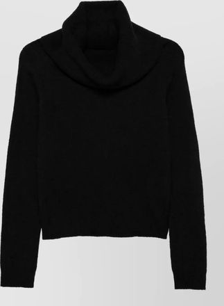 Roberto Collina cashmere silk ribbed turtleneck long-sleeve sweater