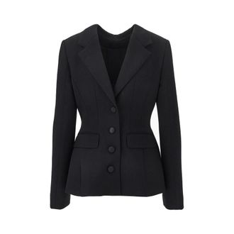 Dolce & Gabbana Double Wool Crepe Jasje - Dames - Jassen - Zwart - Maat: L Wol