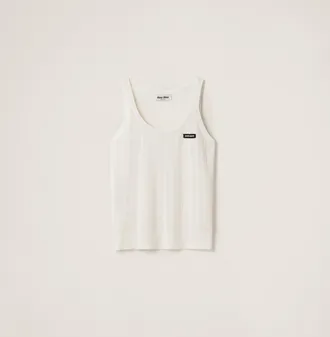 Miu Miu Cashmere And Silk Tank Top, Woman, White, Size 36