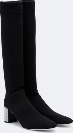 Rene Caovilla Sonia crystal-embellished knee-high boots