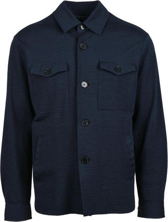 Harris Wharf London Blue Harris Wharf Polyester Shirt