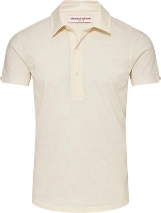 Orlebar Brown Op Maat Gemaakt Poloshirt Wit Zand - Heren - Polos - Beige - S - Tweed - Tops