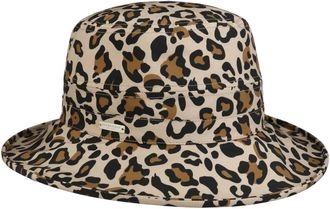 Seeberger Rain Hat with Leopard Pattern Women - Cloth Lining Autumn-Winter Winter - S (54-55 cm) Beige