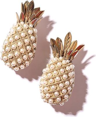 Deepa Gurnani Pineapple Clip-On Earrings