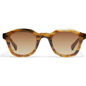 Quay Roll Film 47mm Small Square Sunglasses in Coffee Swirl/Sepia at Nordstrom