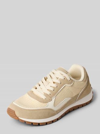 Marc O'Polo Low Top Sneaker aus Leder-Textil-Mix in Sand, Gr&ouml;&szlig;e 36