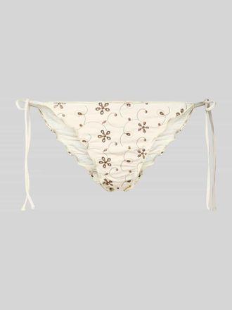 MC2 Saint Barth Bikini-Hose mit floralem Allover-Stitching Modell MIAMI in Beige, Gr&ouml;&szlig;e XL