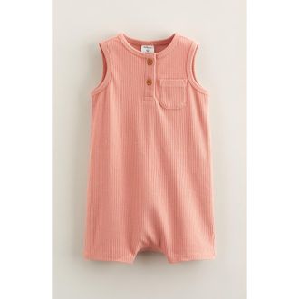 Nordstrom Rib Romper in Pink Desert at Nordstrom, Size 12M