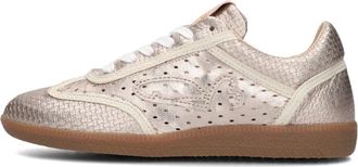Fred De La Bretoniere Schoenen, Dames, Roze, 40 EU, Katoen, Gouden parel lage sneakers