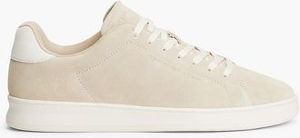Tommy Hilfiger Mens Suede Court Sneaker - Beige - US 11.5 / EU 45