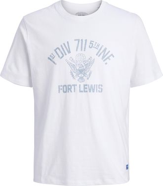 Jack & Jones T-Shirt JACK & JONES JPRBLULUKE SS TEE, Herren, Gr. XXL, hellwei&szlig;, Jersey, Obermaterial: 100% Baumwolle, bedruckt, regular fit normal, Rundhals, Shirt