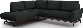CXL by Christian Lacroix 5-Sitzer Designer Ecksofa Olivier mit Bettfunktion, Strukturstoff Schwarz