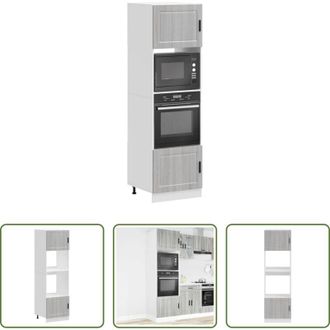 vidaXL vidaXL Armadi da cucina - Armadi Forno 2 pz Porto Grigio Sonoma in Legno Multistrato