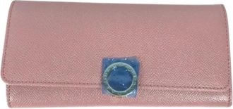 Bulgari Tweedehands leren portemonnees - Dames - Vintage Accessoires - Roze - ONE Size - Vintage