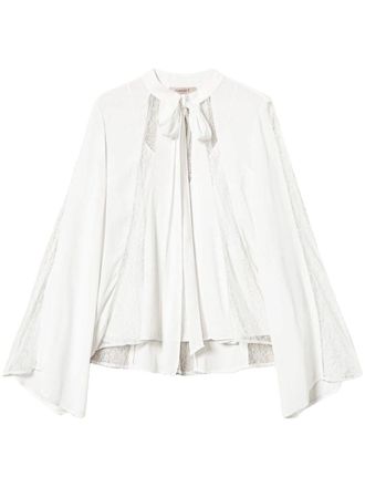 Twin-Set Crêpe blouse met kant - 00282 NEVE