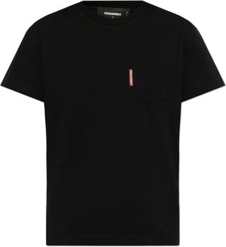 Dsquared2 T-shirt met Zak - Dames - T-shirts - Zwart - L - Katoen - Tops