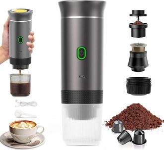 OEM Maquina De Cafe Portatil - 12 V - Calentamiento En 4 A 6 Min - Compatible Con Capsulas Y Cafe Molido - Para Coche Camping Oficina Hogar - 1 Unidad