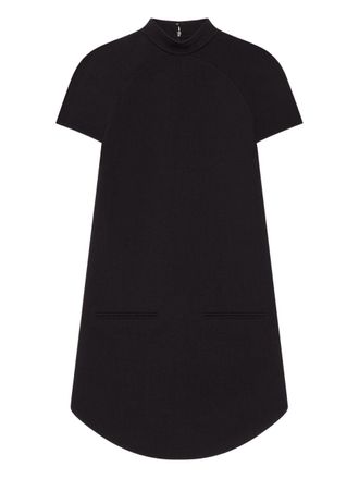 Courr&egrave;ges Funnel Neck Black Mini Dress