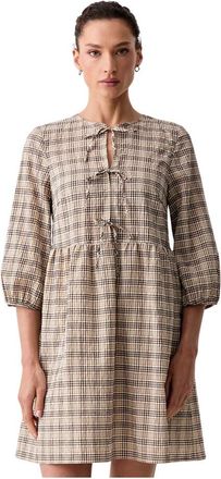 Marc O'Polo Flared Mini Jurk - Dames - Korte kleedjes - Veelkleurig - XS - Katoen - Kleedjes