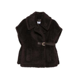 Max Mara Belted Faux-fur Gilet