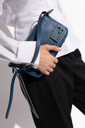 Fendi Leather Shoulder Bag Smiply Fendi Mini, Womens, Blue