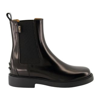 Tod's Chelsea Boots, female, Black, 4 UK, Black Leather Ankle Boots