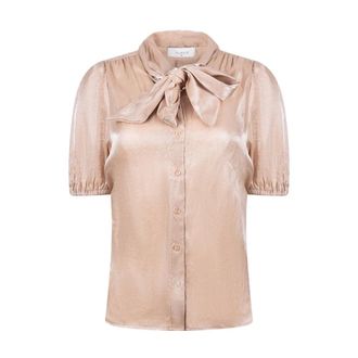 Nukus Nukus - Alberta Blouse Strik - Dames - Blouses & Shirts - Beige - Maat: L
