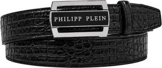 Philipp Plein Belt Cocco Men in Black/nickel at Nordstrom, Size 110