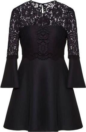 Valentino Garavani Lace-Paneled Flared Dress