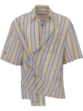 Martine Rose Asymmetrische gestreepte overhemd - Geel