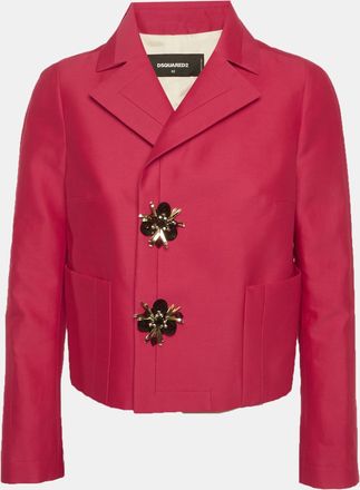 Dsquared2 Pink Silk Blend Regular Fit Blazer